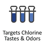 Targets Chlorine Tastes & odoes