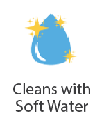 Cleans with Soft Water